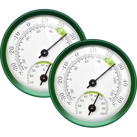 Thermometre Hygrometre Analogique - 57 mm - Plage -30 à 50 °C / 10 à 100 % HR - Sans Pile - Pour Terrarium Reptile Cigar Humidor - Lot de 2 (1/5)