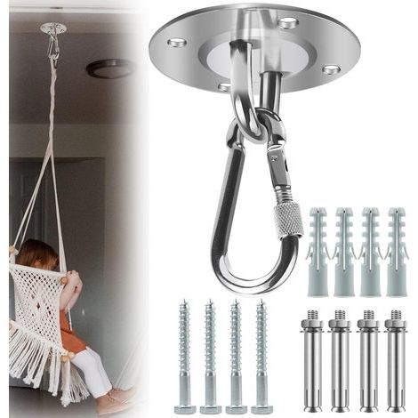 Stainless Steel Ceiling Hook, 500KG Capacity, 180° Rotating Suspension (1/5)