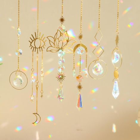 Attrape-Soleil Cristal Pendentif Prisme Coloré, Suncatcher Décoration Arc-en-Ciel Suspendu Jardin (1/5)
