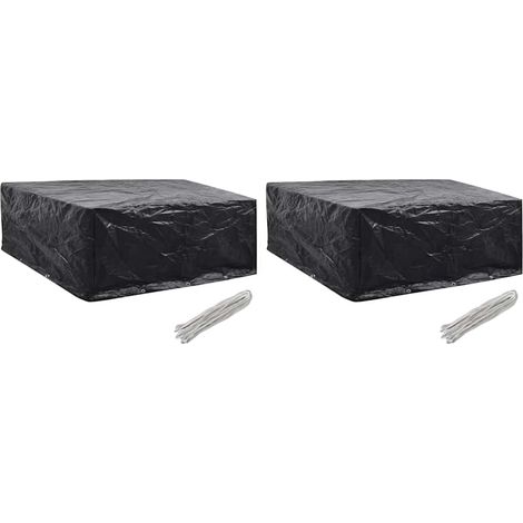 vidaXL Fundas de muebles de jardín 2 uds 10 ojales 260x260x90 cm (1/4)