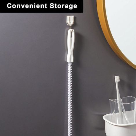 Brosse de nettoyage pour tuyaux d'évacuation 2 pièces brosse flexible pour salle de bain et cuisine (1/4)