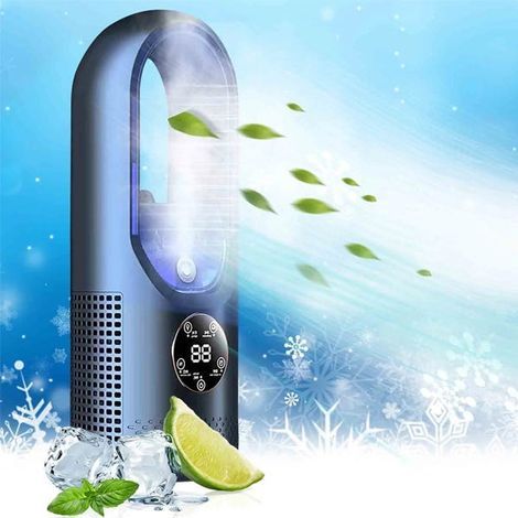 Climatiseur portable avec humidificateur – Ventilateur USB à 6 vitesses réglables – Refroidisseur d'air – Minuterie et lumière LED