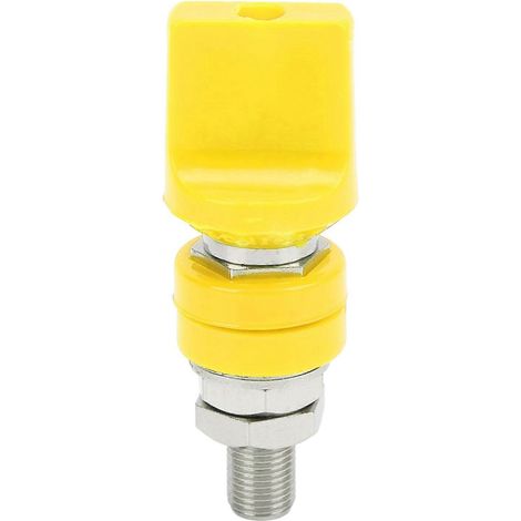 Bornier à filetage M10, courant nominal de 100 A, pour fiches bananes de 4 mm, jaune (1/4)