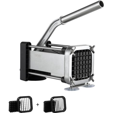 VEVOR Cortador de Papas con Cuchillas de Acero Inoxidable 1/2", 3/8" Cortador de Papas Manual con Ventosas Cortadora de Patatas Fritas Ideal para Papas, Papas Fritas, Pepinos, Verduras, Zanahorias (1/5)