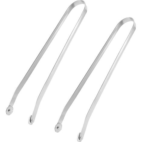 Set aus zwei Grillzangen zum Wenden von Würstchen, Küchenzangen aus Edelstahl, 39 cm lang, dicker Griff, geeignet für Campingküchen.