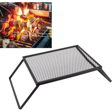 Parrilla de camping portátil y plegable con 4 tenedores, de hierro resistente al calor y respetuoso con el medio ambiente, dimensiones 40 x 30 cm. (1/5)