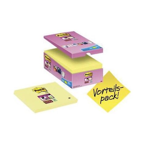 POST-IT Haftnotiz Post-it® Super Sticky Notes Promotion 127 x 76 mm (B x H) gelb 90Bl./Block 16 Block/Pack.
