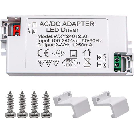 24V LED Driver 30W 1.25A Adaptateur Driver Tension Constante Transformateurs Basse Tension pour Bandes Lumineuse DIY Ampoules LED et Ring Doorbell (1/5)