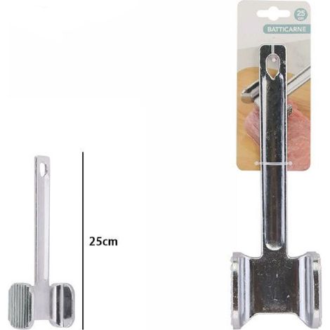 TrAdE Shop Traesio - Batticarne Quadrato Martello Carne Batte Carne Bistecca Doppia Faccia 25cm 74188 -