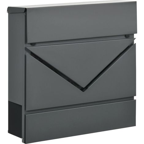 CASSETTA POSTALE IN ACCIAIO ZINCATO CON PORTAGIORNALI 37X10.5X37 CM GRIGIO (1/5)