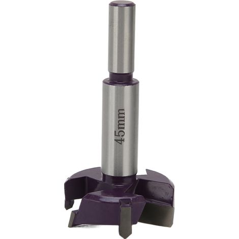 Mèche à gabarit pour charnière invisible, 3 cannelures, pour le travail du bois, en acier au carbone, pour outils électriques, 45 mm (1/5)