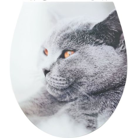 Primaster WC-Sitz mit Absenkautomatik Katze 3D weiß WC-Brille (1/3)