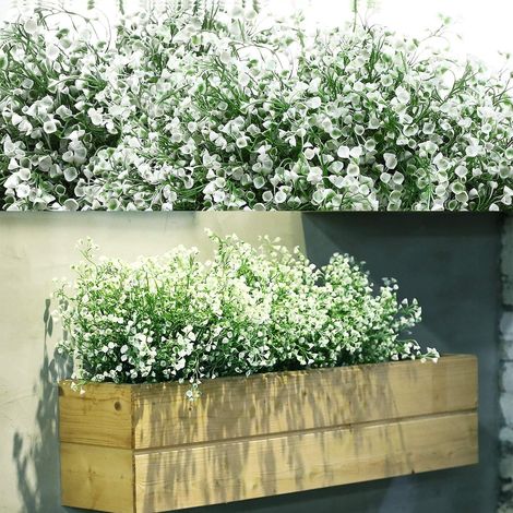 12 Lots Arbustes Artificiels Buissons Fleurs artificielles Résistantes Aux UV d'Extérieur Plantes Fleurs Décoratives pour Arrangement Floral, Centre de Table, Décoration de Jardin Maison (Fuchsia) (1/5)