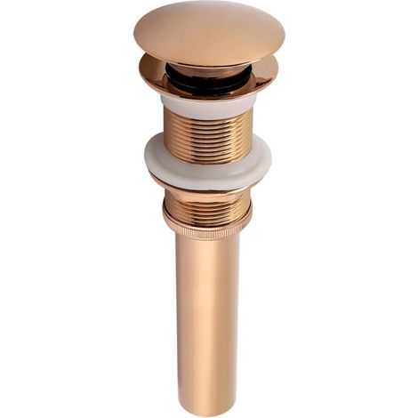 G1 1/4" Messing-Waschtischarmatur mit Pop-Up-Mechanismus und ohne Überlauf (Roségold)