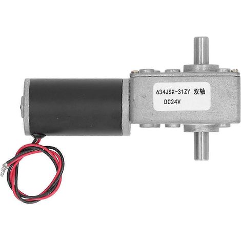 24V 30RPM Gleichstrom-Getriebemotor, Doppelwelle, selbsthemmendes Schneckengetriebe, hohes Drehmoment, reversibel, Turbinengetriebe, drehmomentstarker Mikro-Elektromotor (1/4)