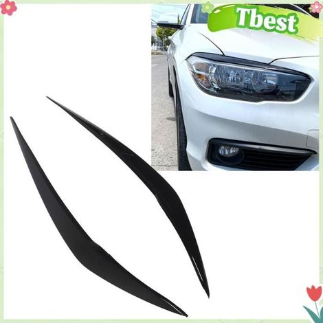 Tbest Sourcil de phare 1 paire de sourcils de phare gauche droit, garniture de couverture de auto d'amenagement Noir brillant (1/5)