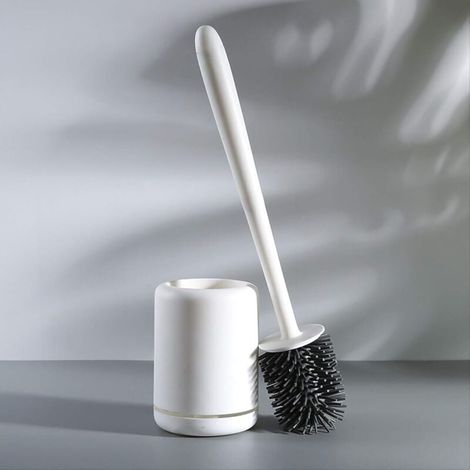 Ulisem Silikon-Toilettenbürste für gründliche Reinigung, rutschfester langer Griff und flexible Borsten, schnell trocknende Toilettenreinigungsbürste (1/3)