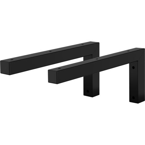 ML-Design 2er Set Wandkonsole Winkel L-Form für Waschtisch, 350x150 mm Schwarz Stahl, Design Waschtischhalterung, Wandhalterung für Waschtischplatte Waschbecken, Konsolenträger Regalträger Regalhalter (1/5)