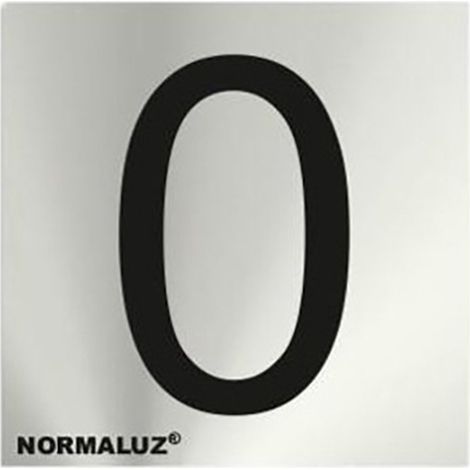 Nummer 0 Schild Edelstahl selbstklebend 5cm rd717170