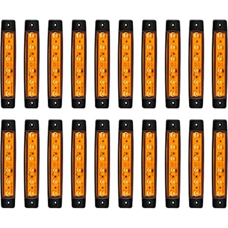 Biqing Feux de Gabarit, 24V Feu de Gabarit Remorque LED Arrière Avant Indicateur de Position en Lumière Imperméable pour Camion Remorque Camion Bus Bateau (Jaune) (1/5)
