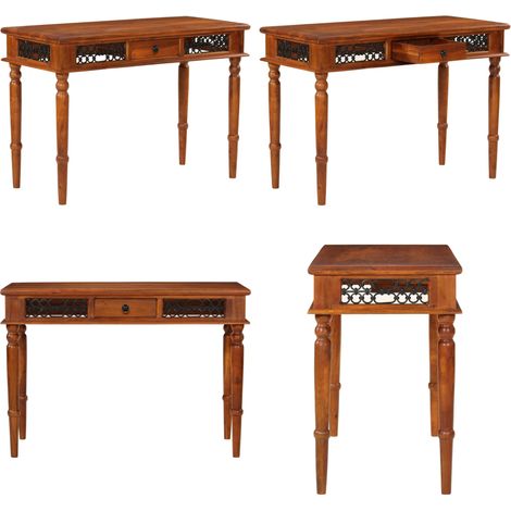 Schreibtisch mit Schublade 110x50x76 cm Massivholz Akazie - Schreibtisch mit Schublade - Schreibtisch Wohnzimmer (1/5)