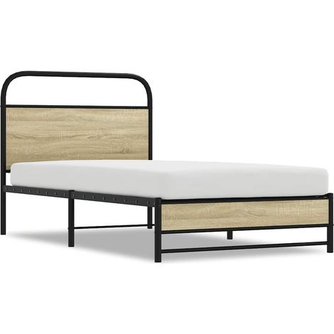 Maison Exclusive - Bettgestell ohne Matratze 100x200 cm Sonoma-Ei (1/5)