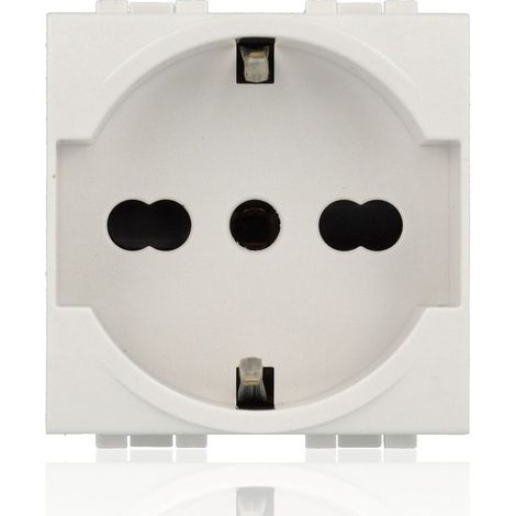 Presa UNEL e bipasso 10/16A Bianco Living Light BTICINO N4140/16