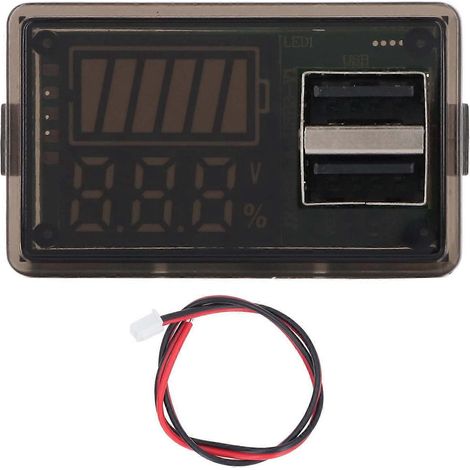 Digitales Batteriemessgerät für Wohnmobile mit Stromausfallspeicher, Spannungsanzeige (8–30 V) und 2 USB-Anschlüssen für Boote