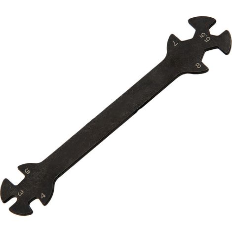Clé à molette pour voiture télécommandée, compatible écrous 3/4/5/5.5/7/8mm - Noir (1/5)