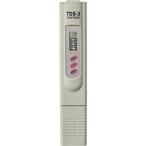 Medidor de calidad de agua potable LCD AIDUCHO, probador digital, temperatura (ppm), medidor de pureza del agua (0-9990 ppm) para medir agua de sistemas hidropónicos, acuarios, piscinas y spas (no mid (1/5)
