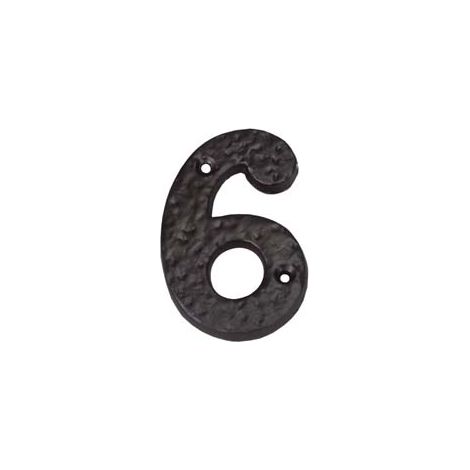 NUMERO CIVICO 6 IN FERRO NERO OPACO
