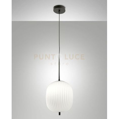 Lampadario Domizia Sospensione Nera E27 Unico Stile 1 Luce Fabas Collezione Domizia
