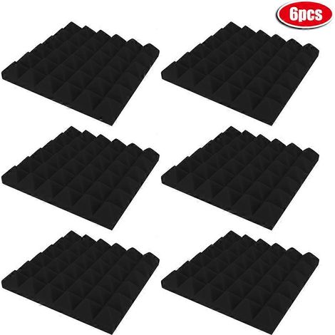 6 panneaux acoustiques en mousse insonorisante, forme pyramide, réduction d'écho, pour studio de piano et enregistrement, lot de 6 (1/5)