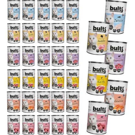 BULTI Nassfutter für Katzen, Geschmacksmischung, 30 Dosen à 400 g (1/5)