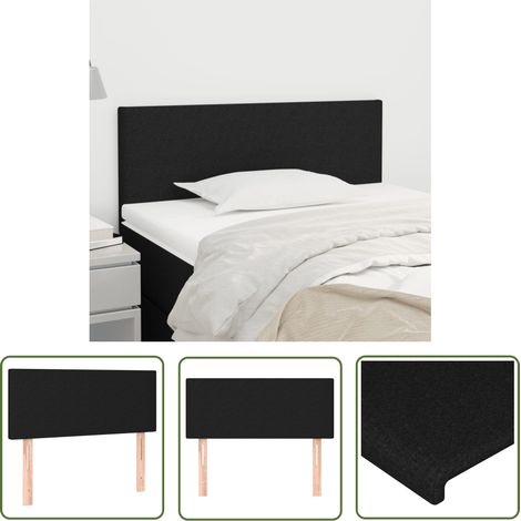 The Living Store Tête de lit Noir 80x5x78/88 cm Tissu - Tête De Lit - Têtière De Lit - Literie - Meuble De Chambre - Décoration Chambre (1/5)