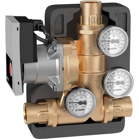 Gruppo di ricircolo anticondensa e distribuzione con controllo termostatico Caleffi 281WYP DN25 - 1" F - 55°C