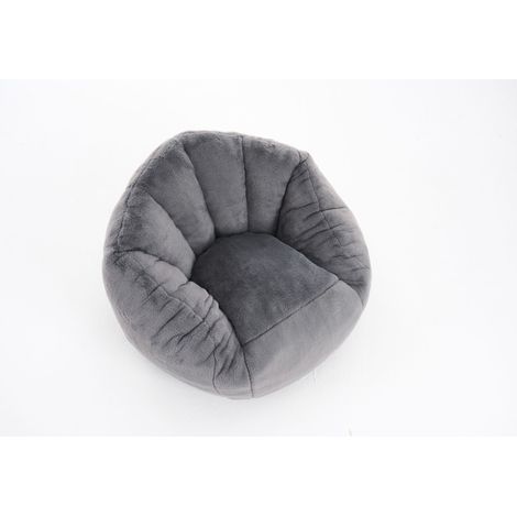 Poltrona Sacco per Bambini in Poliestere, Forma Ergonomica, Seduta Confortevole e Facile da Pulire, Grigio (1/5)