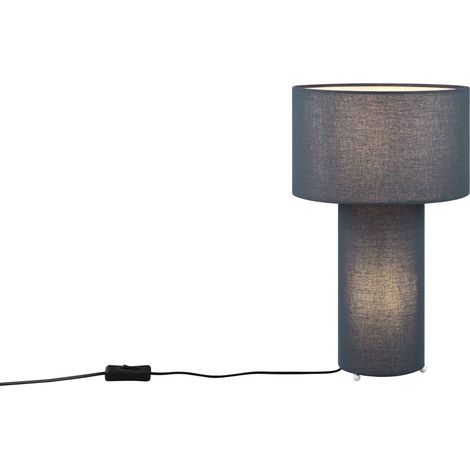 BALE LAMPADA DA TAVOLO BASE ILLUMINATA E PARALUME TESSUTO BLU H. 40CM 2 LUCI ATTACO E27 (1/5)