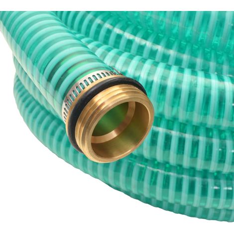 Maison Exclusive - Tubo di Aspirazione con Connettori in Ottone 3 m 25 mm Verde (1/5)