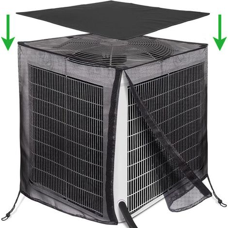 (S) Housse de climatiseur, remplacement en maille pour housse de climatiseur pour unité extérieure, maille complète et amovible