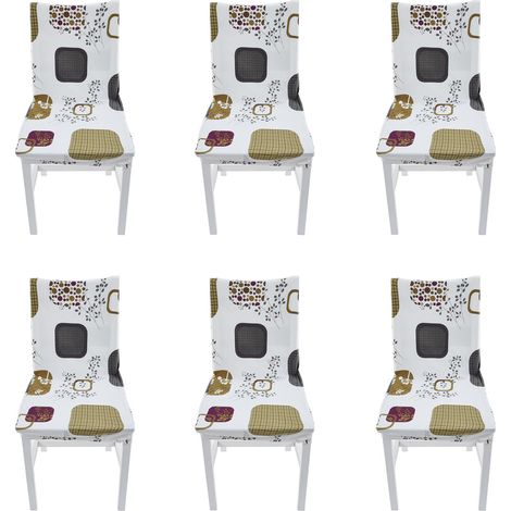 Lot de 6 housses de chaise haute élasticité, amovibles, lavables et anti-poussière, type 1, pour la maison, l'hôtel et la salle à manger. (1/5)