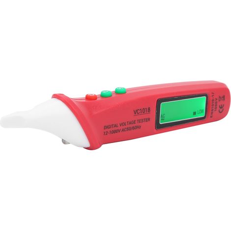 Testeur de tension sans contact ANENG VC1018 - Détecteur électrique numérique intelligent pour électriciens (détection fil sous tension/normal et réparation) - Rouge, pile non incluse (1/5)