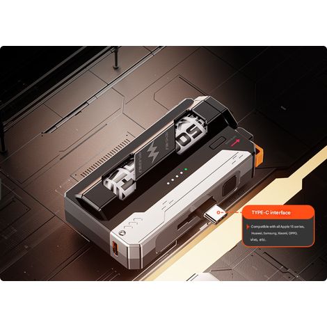 Batterie externe tactique, charge rapide 20 W, boîtier de chargement portable, 5 piles AA, 5 000 mAh chacune (gris) (1/5)