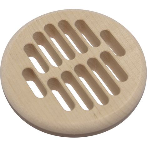 Lüftungsrosette Rundgitter ø 83 mm Einlass ø 68 mm Lüftungsgitter Erle roh