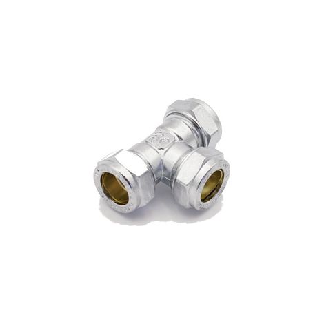 PrimaPlus Brass Compression Equal Tee 15mm - Pack of 10 (1/2)