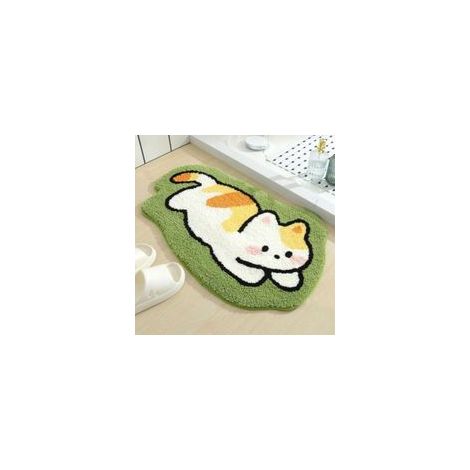 Alfombrilla de baño con forma de animalito, extrasuave y absorbente, antideslizante y cómoda – para bañera, ducha y baño – lavable a máquina – 50,8 x 78,7 cm – diseño de gato