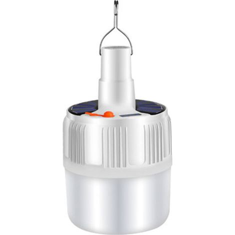 Lanterne Portable - 100 W - LED Rechargeable Solaire Et Sur Secteur - Étanche IP68 - Pour Camping Extérieur Maison Urgence - 1 Pièce