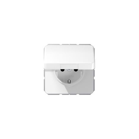 Jung Toma de corriente SCHUKO®, 16 A 250 V , tapa abatible, termoplástico, serie CD, blanco alpino CD 1520 BFKL WW