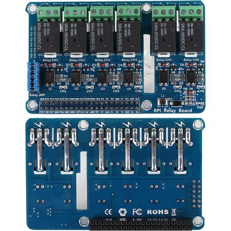 6-Kanal-Relaismodul-Erweiterungsplatine für Raspberry Pi A+/B+/2B/3B (1/5)