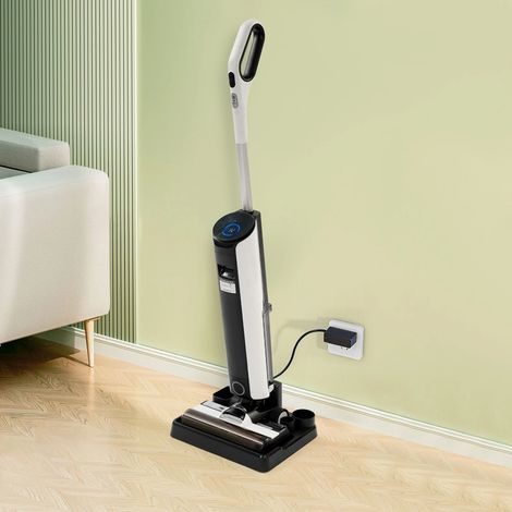 Machine de nettoyage de sols humides et secs, Aspirateur sans Fil, Alimenté par batterie, 0-60min, autolaveuse intelligente autonettoyante Four cuisines, les salons, les chambres à coucher